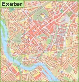 Exeter city centre map