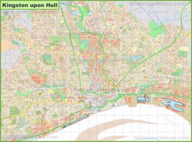 Detailed map of Hull