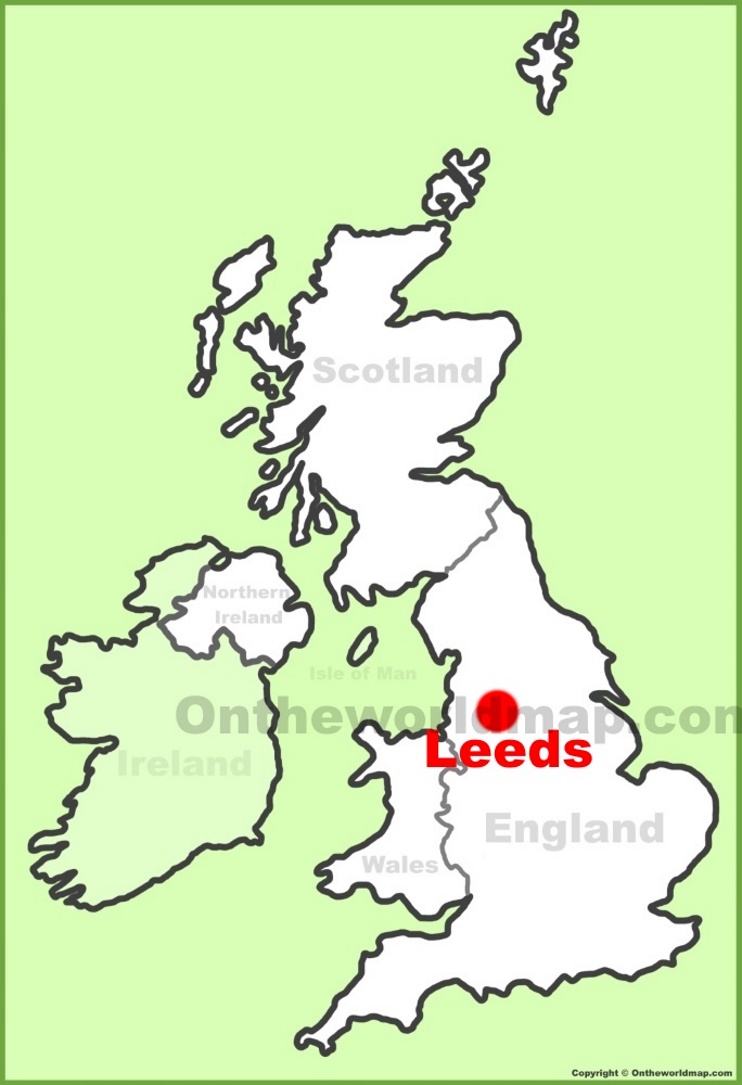 Leeds location on the UK Map 