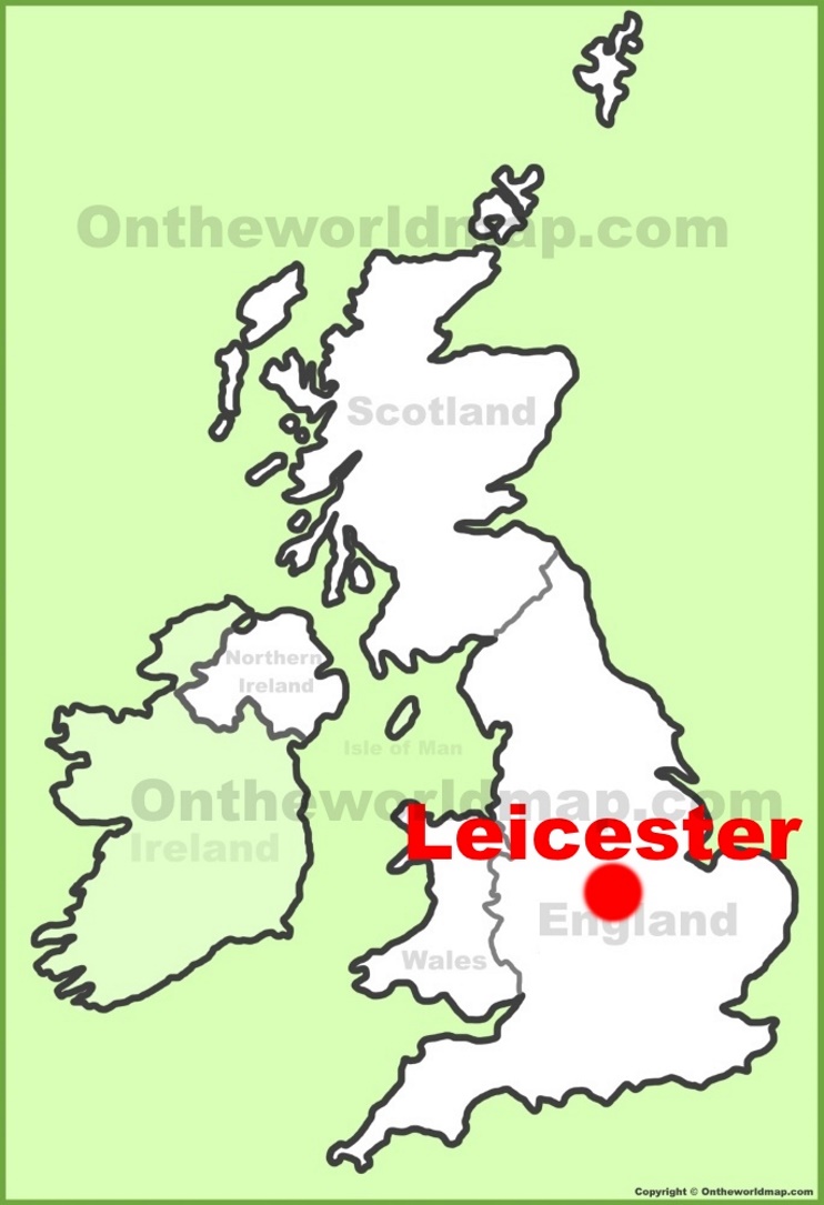 Leicester location on the UK Map