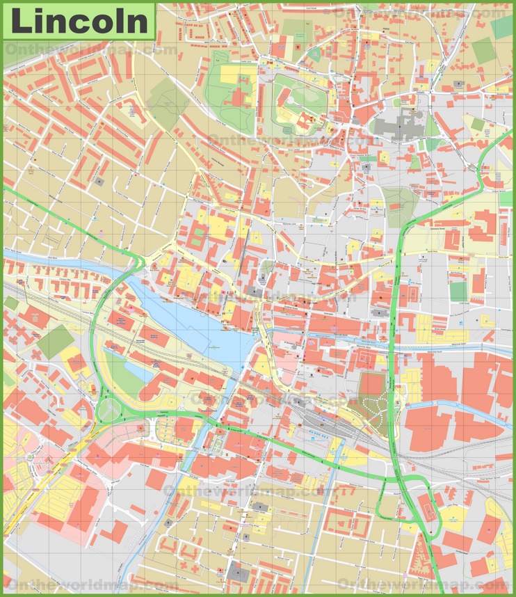 Lincoln city centre map