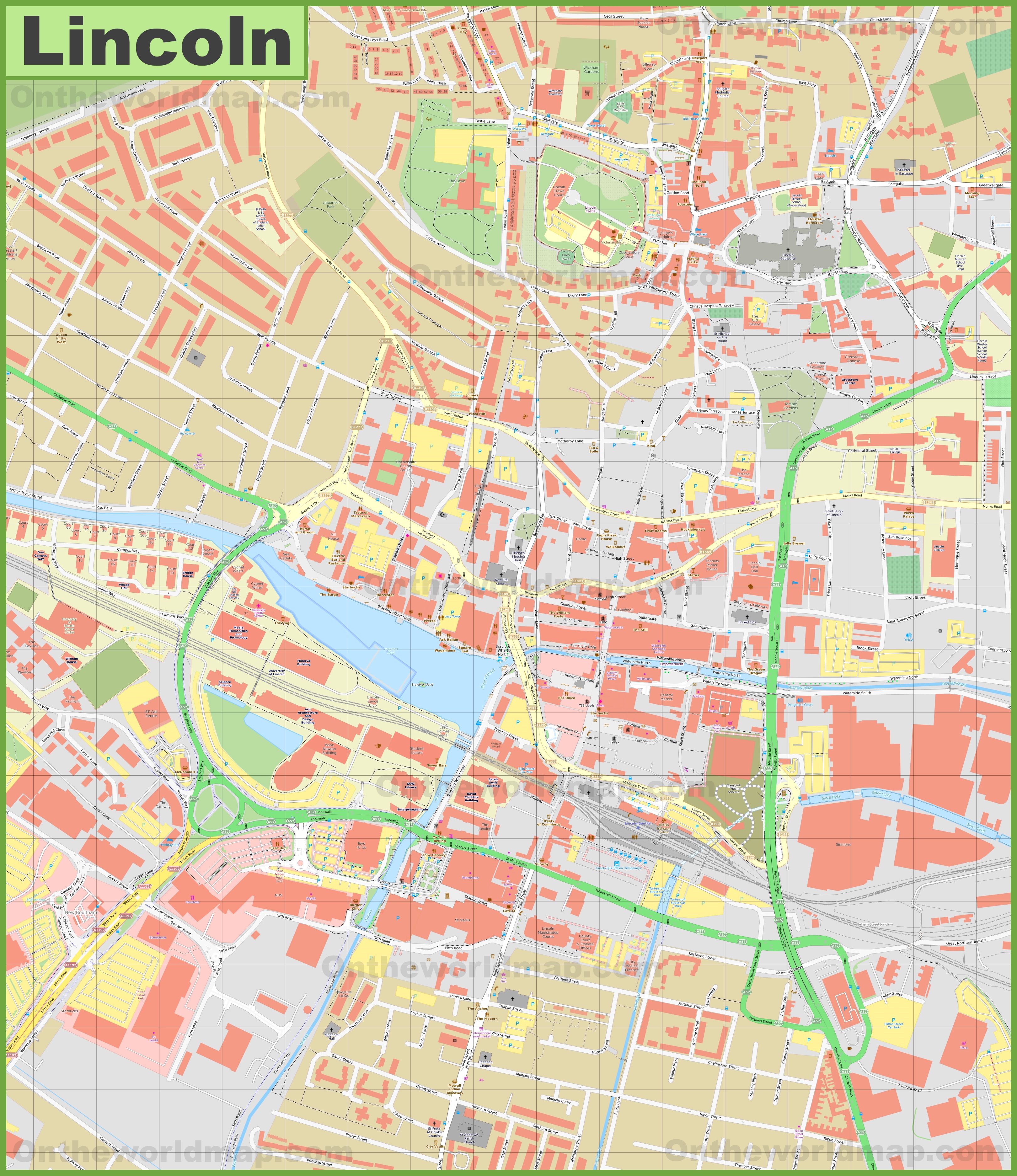 Lincoln Location On The Uk Map 5119