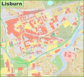 Lisburn city centre map