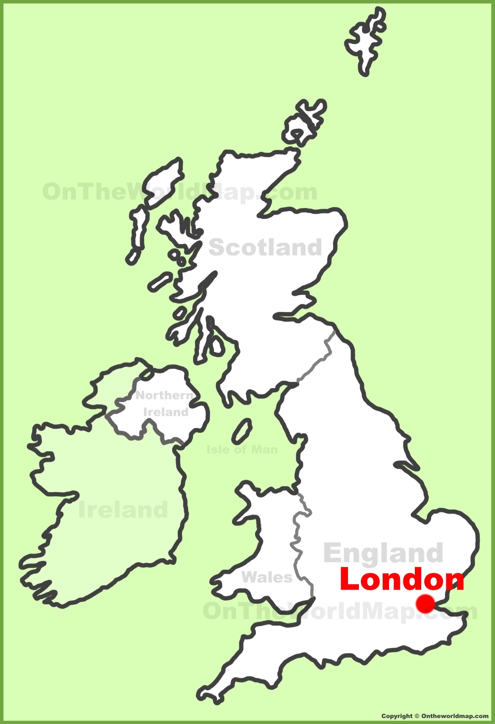 London On A Map Of England