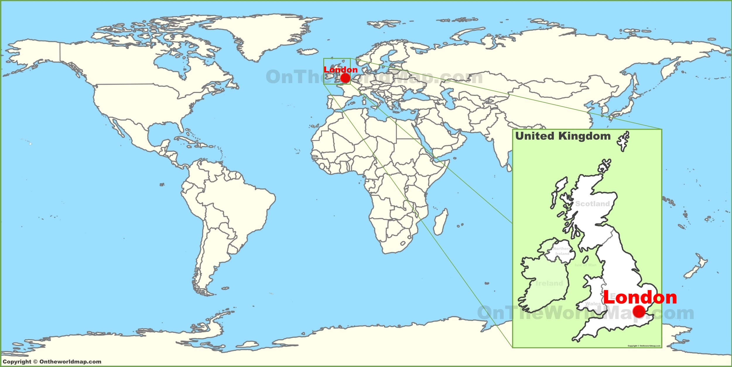 London On Map Of World | Topographic Map