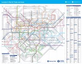 London rail and tube map