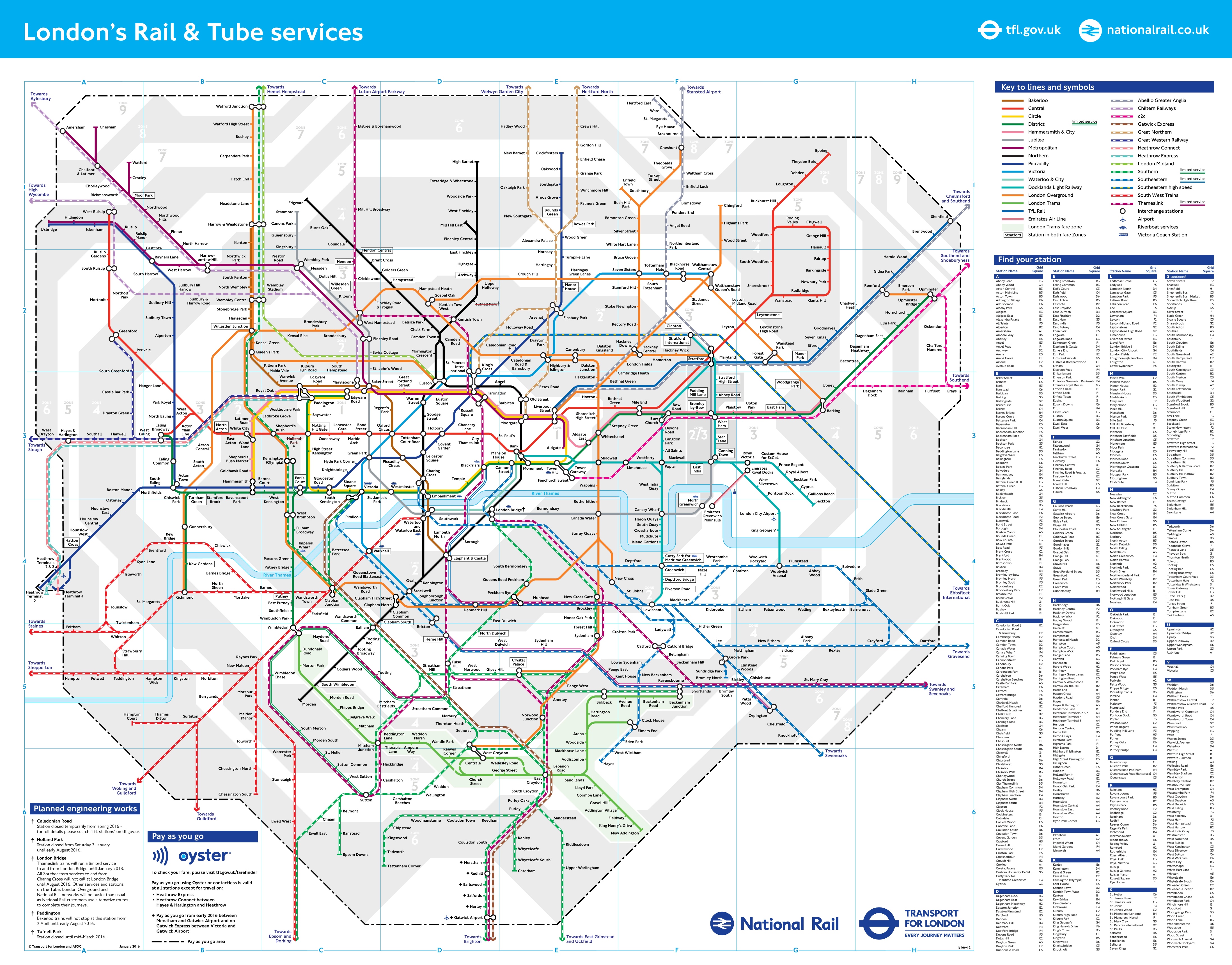 London Rail And Tube Map