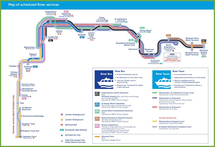 London river bus tours map