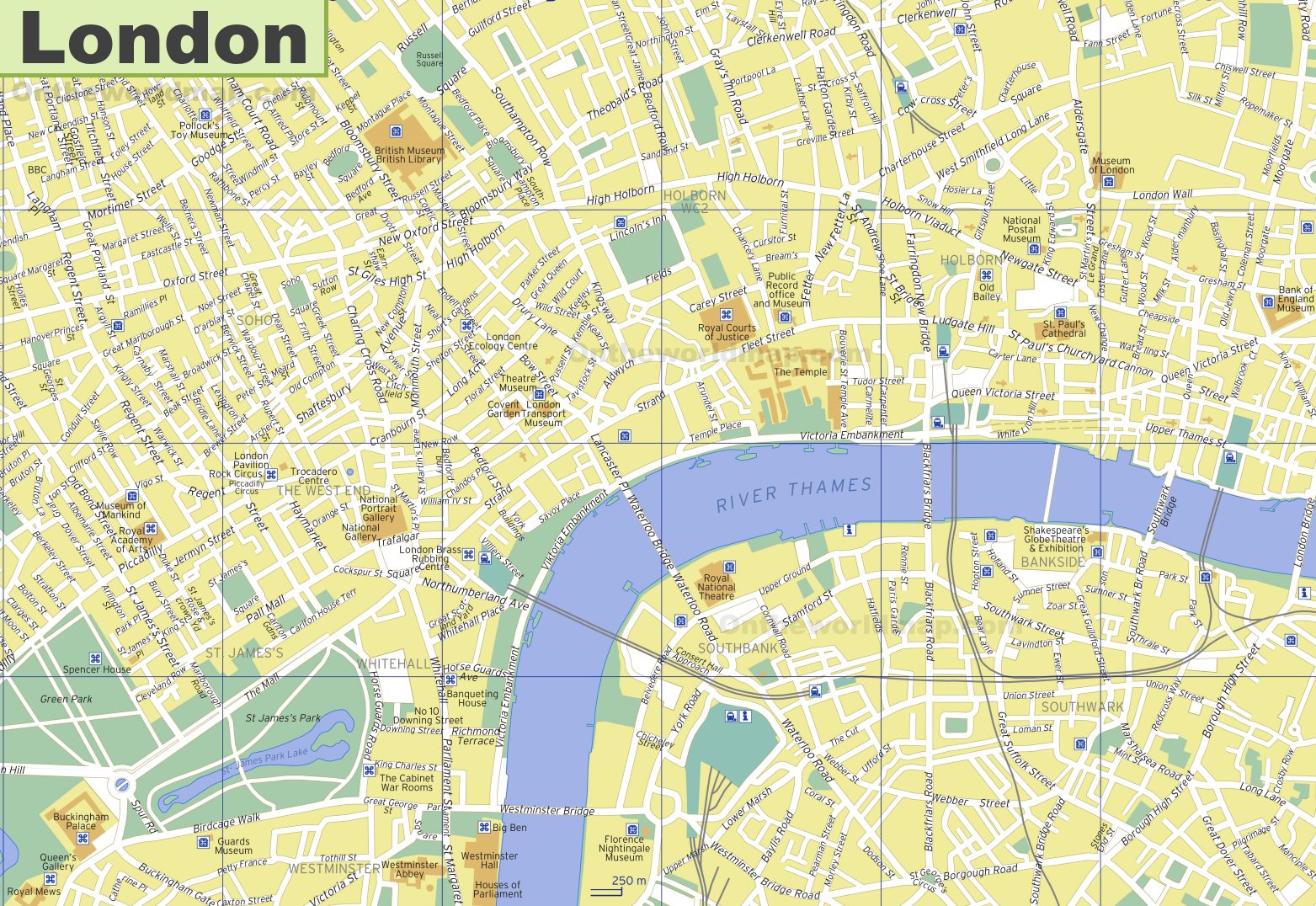 map of london for tourists London Tourist Attractions Map map of london for tourists