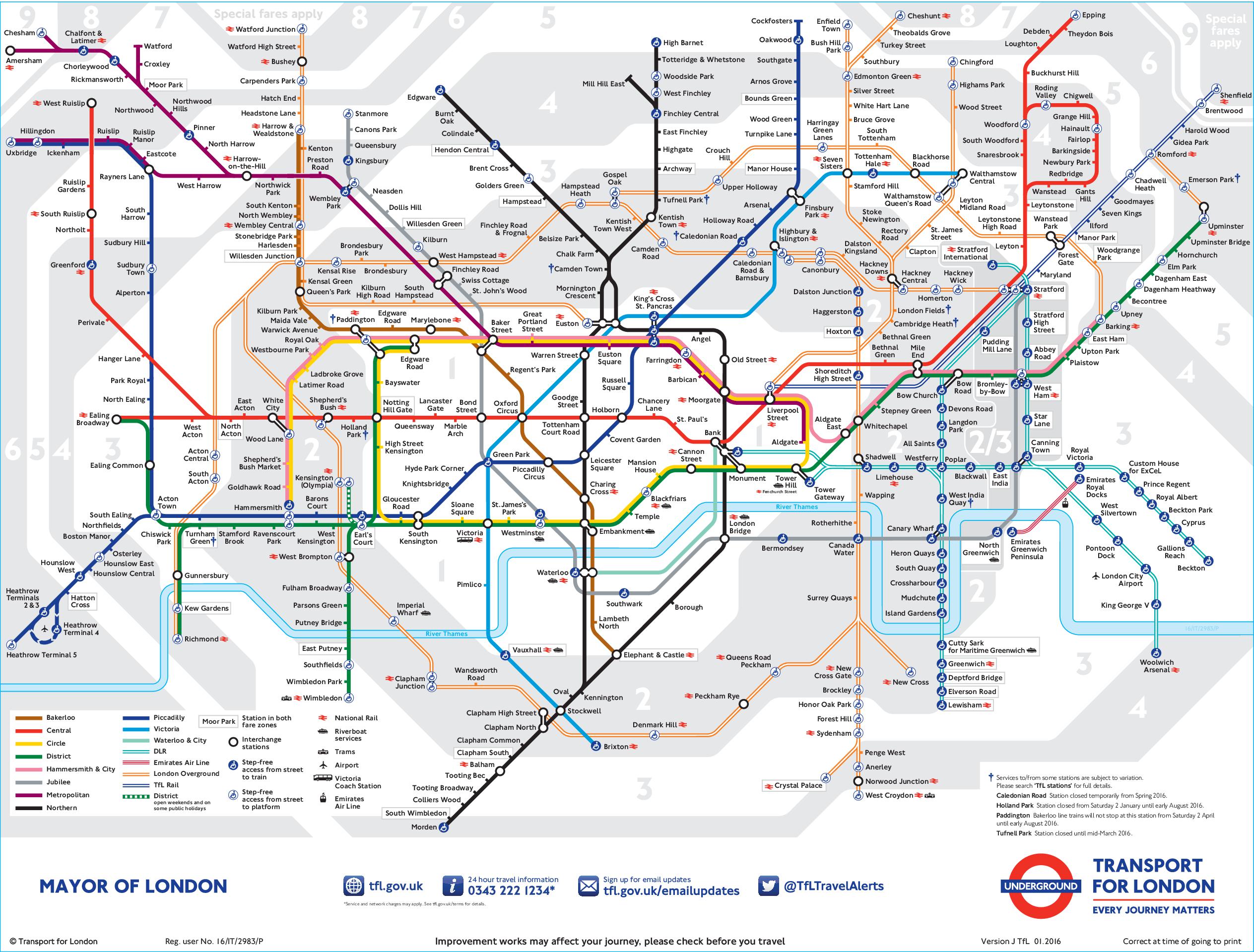 Printable London Tube Map