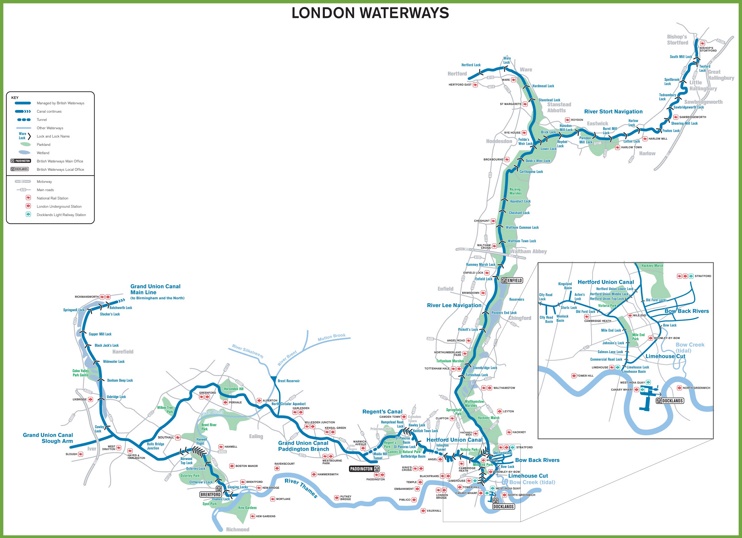London Waterways Map
