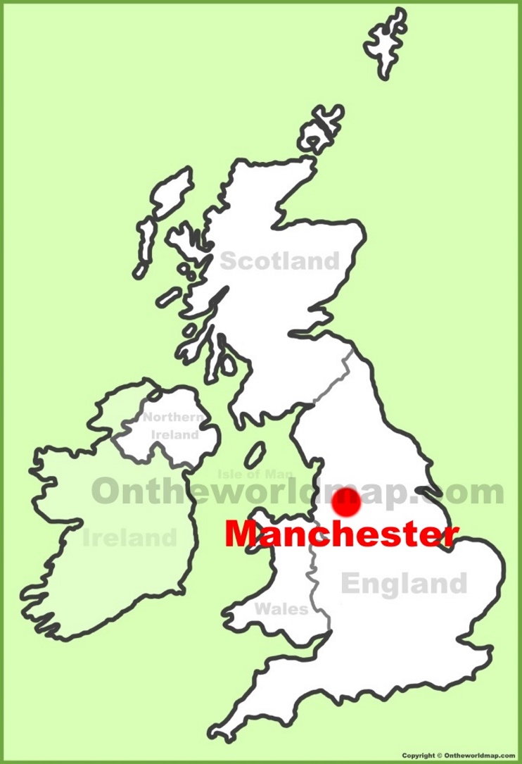 Manchester location on the UK Map