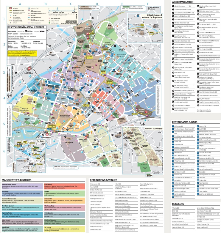 Manchester tourist attractions map
