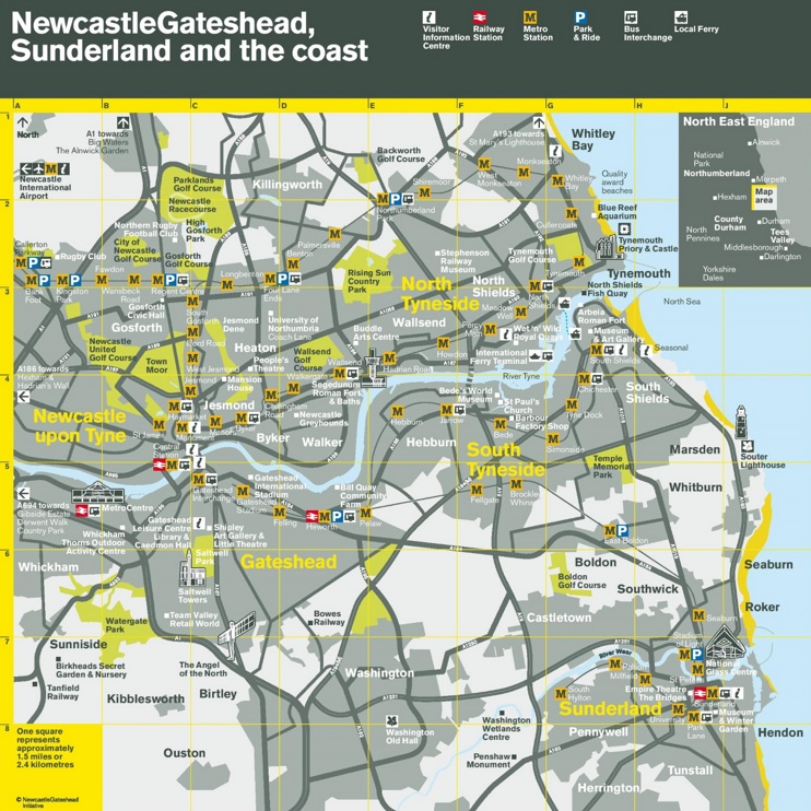 Newcastle area transport map
