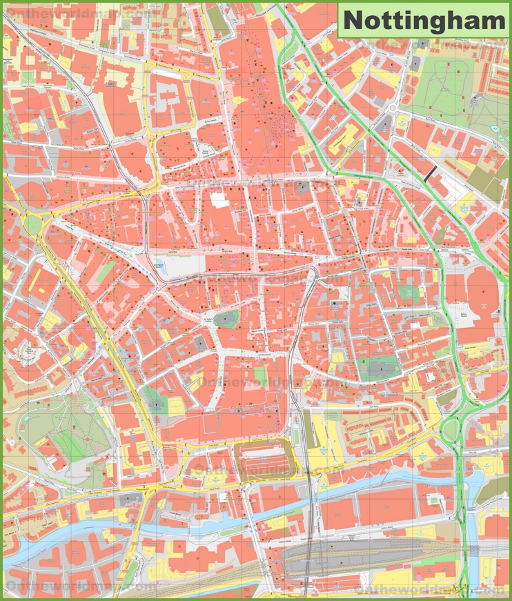 Nottingham city centre map