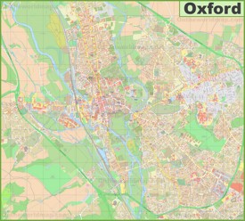 Detailed map of Oxford