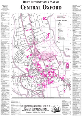 Oxford hotels and sightseeings map