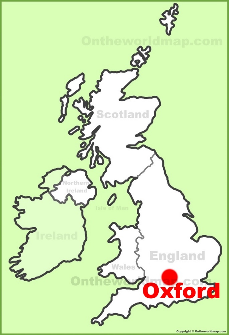 Oxford location on the UK Map