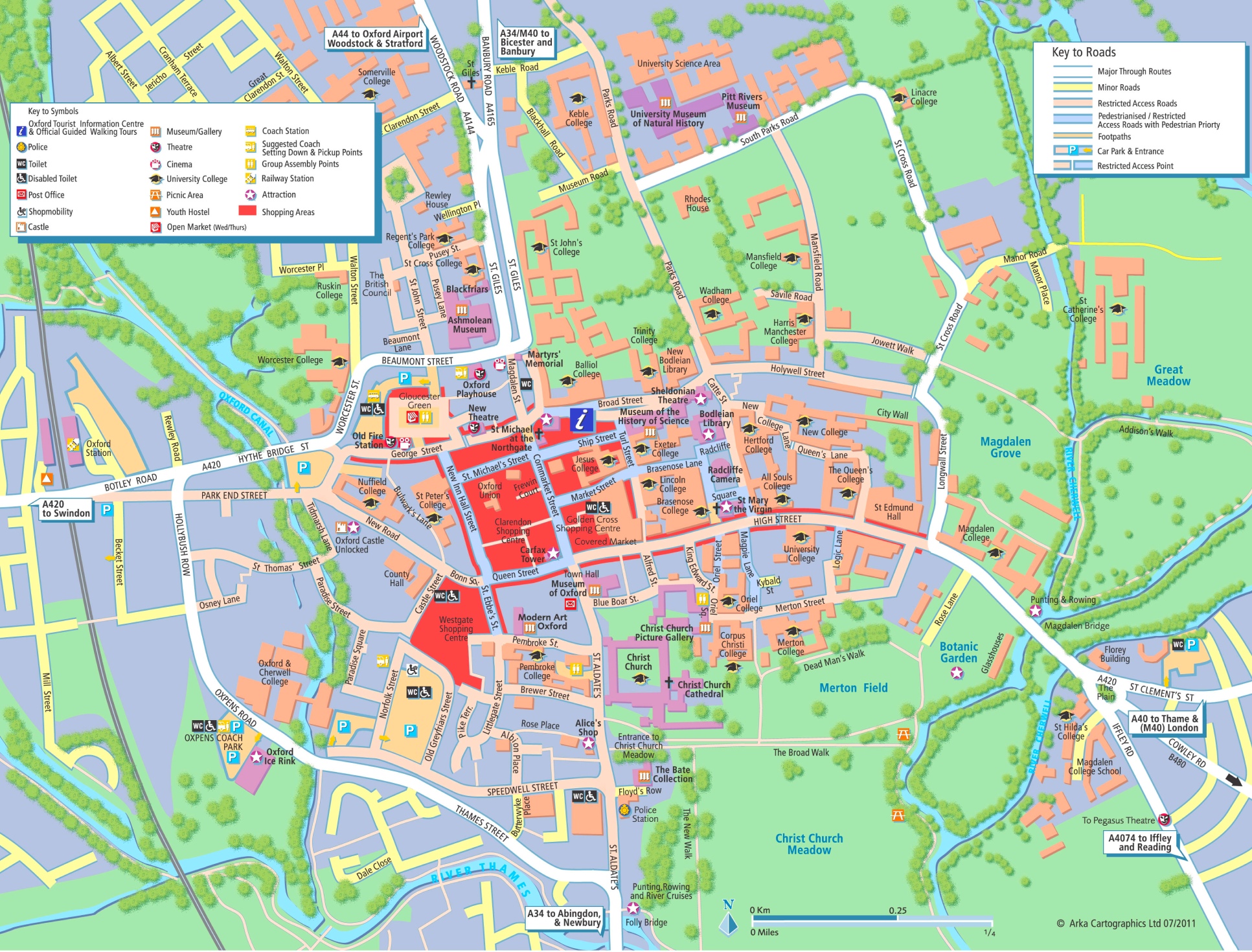 Oxford tourist map