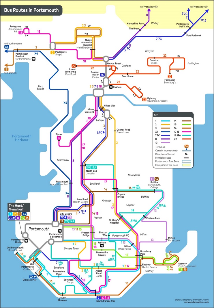 Portsmouth bus map