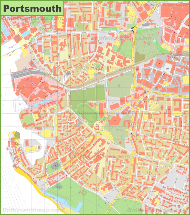 Portsmouth city centre map