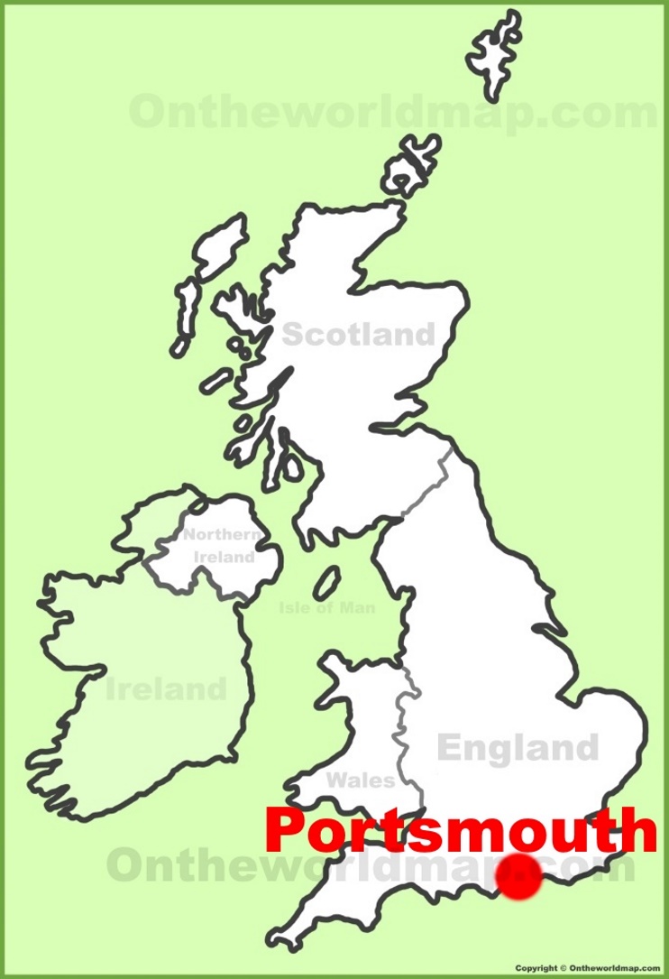 Portsmouth location on the UK Map