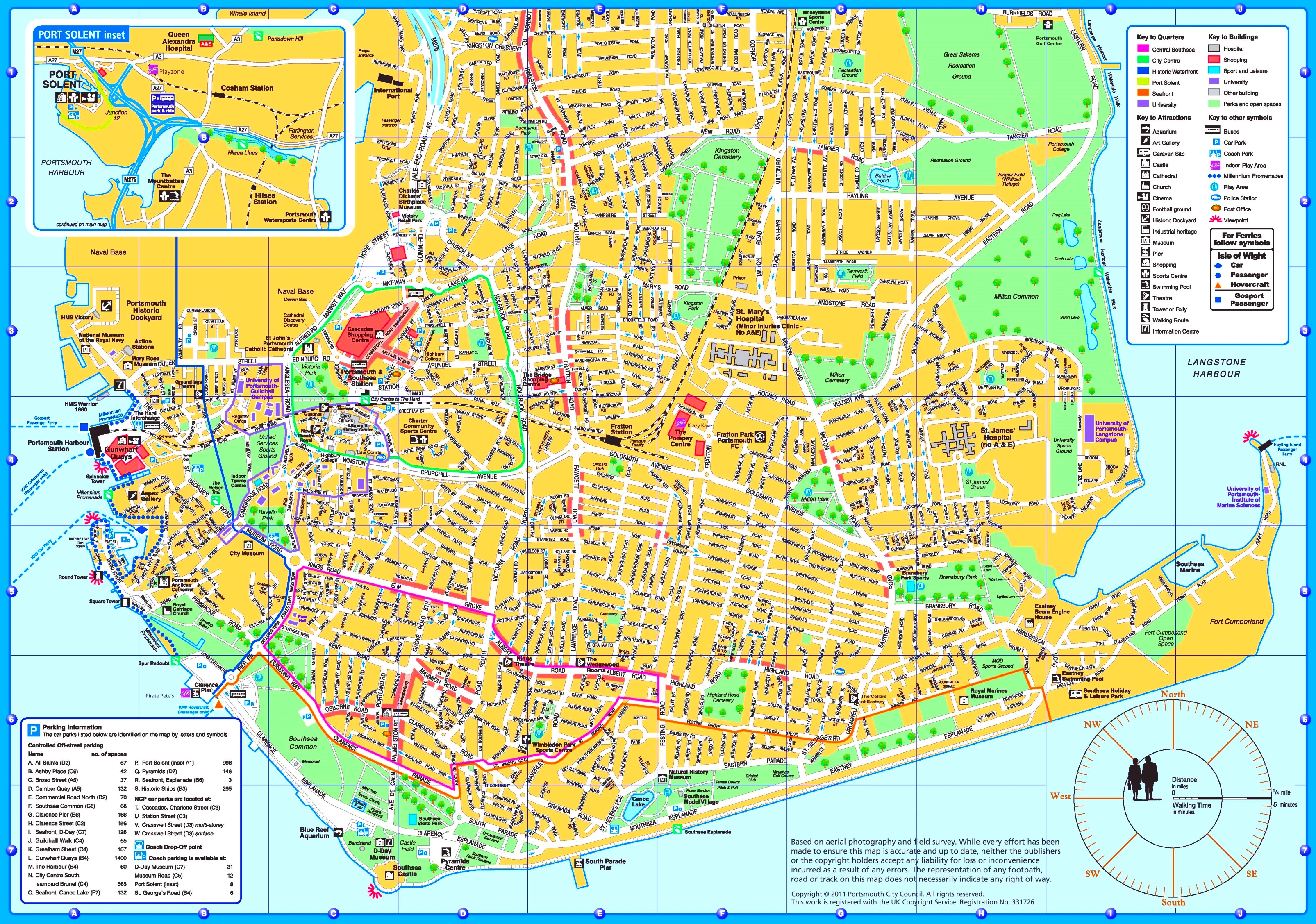 Portsmouth tourist map