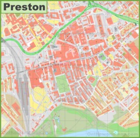 Preston city centre map