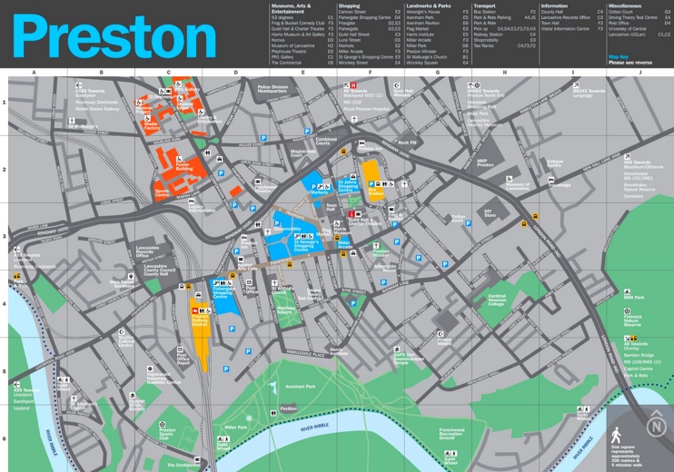 Preston tourist map