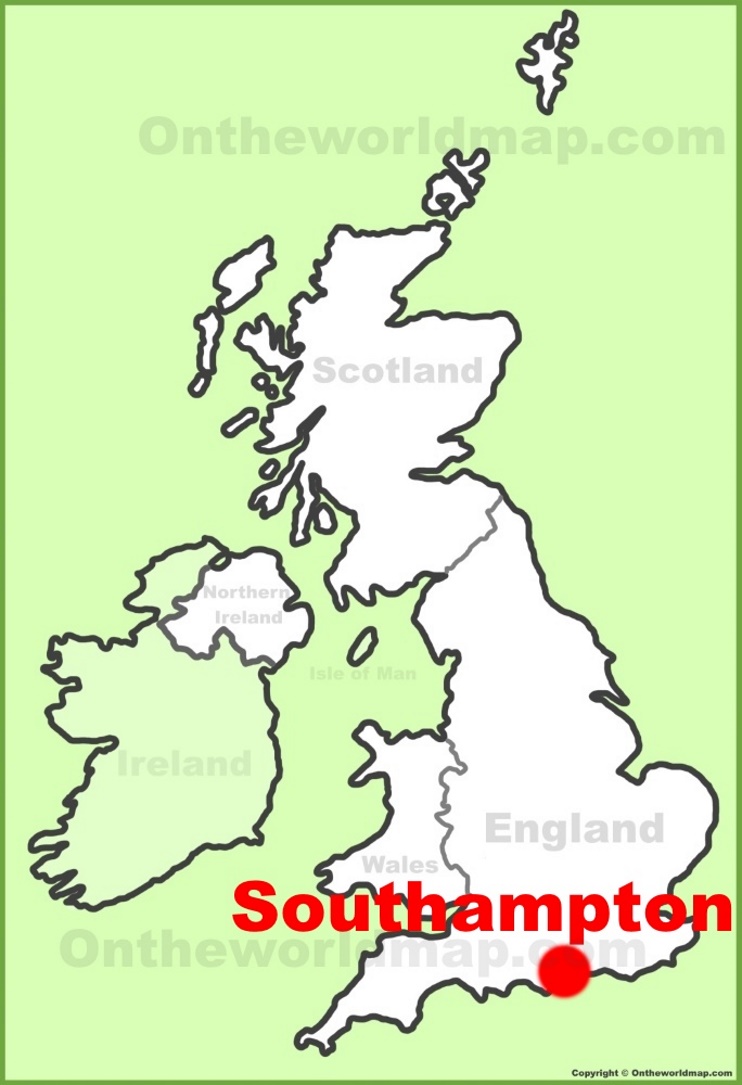 Southampton Location On The Uk Map