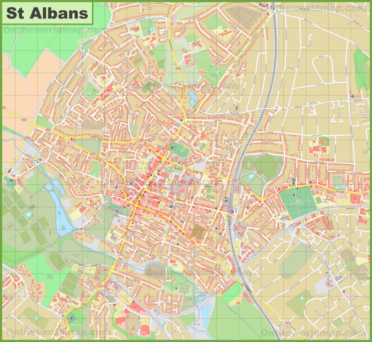 Detailed map of St Albans