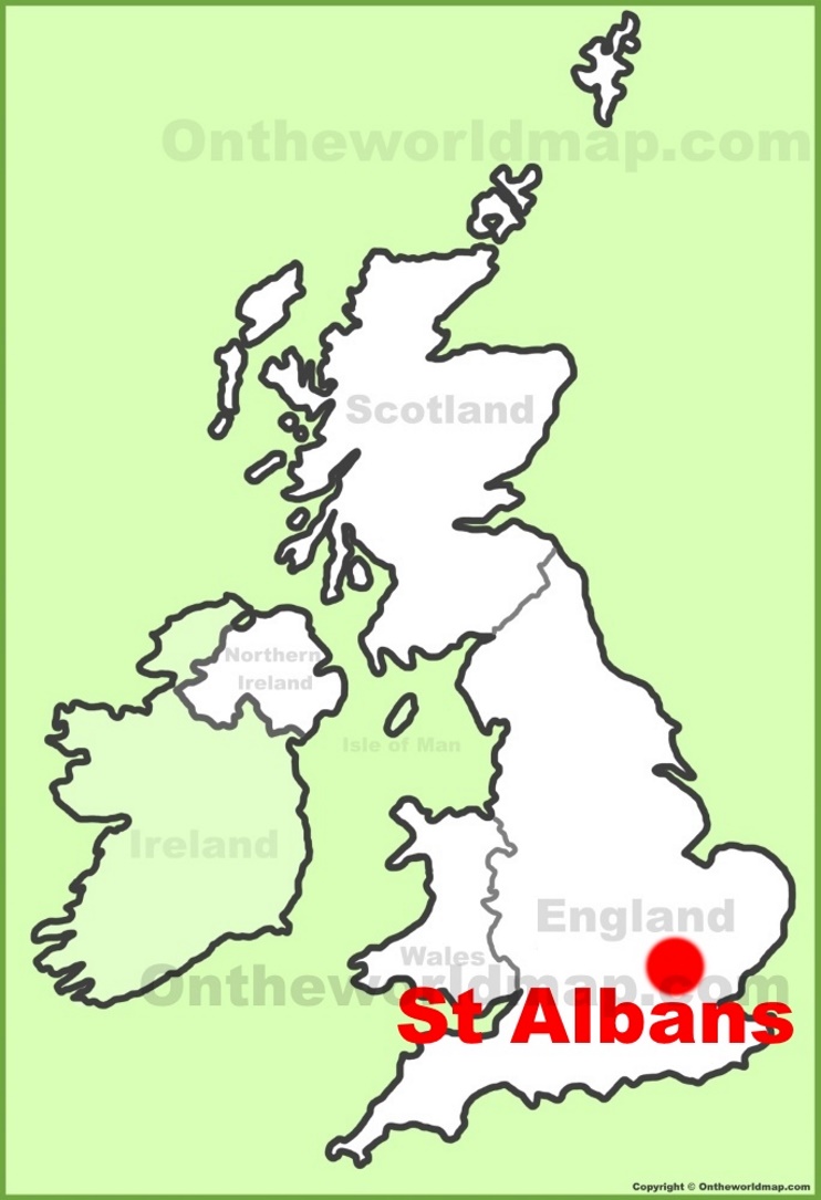 St Albans location on the UK Map