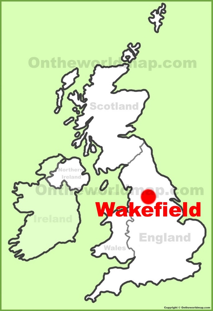 Wakefield location on the UK Map