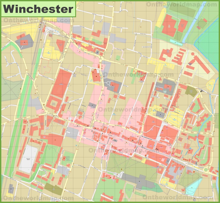 Winchester city centre map