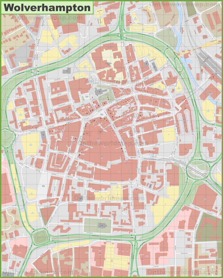 Wolverhampton city centre map