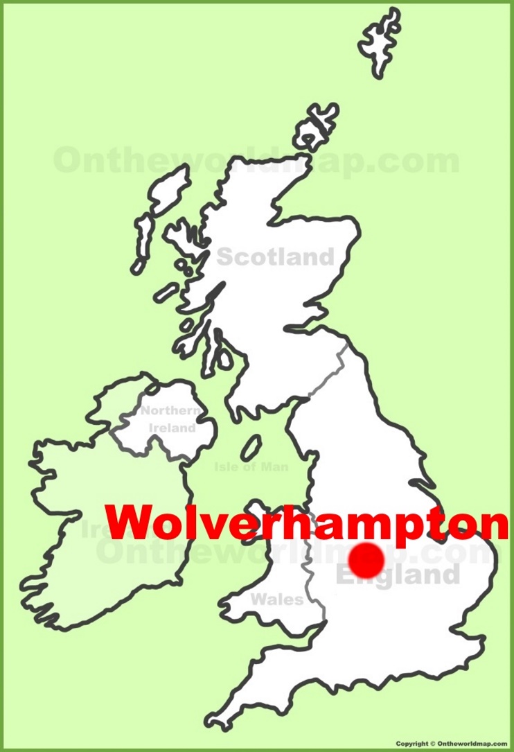 Wolverhampton location on the UK Map