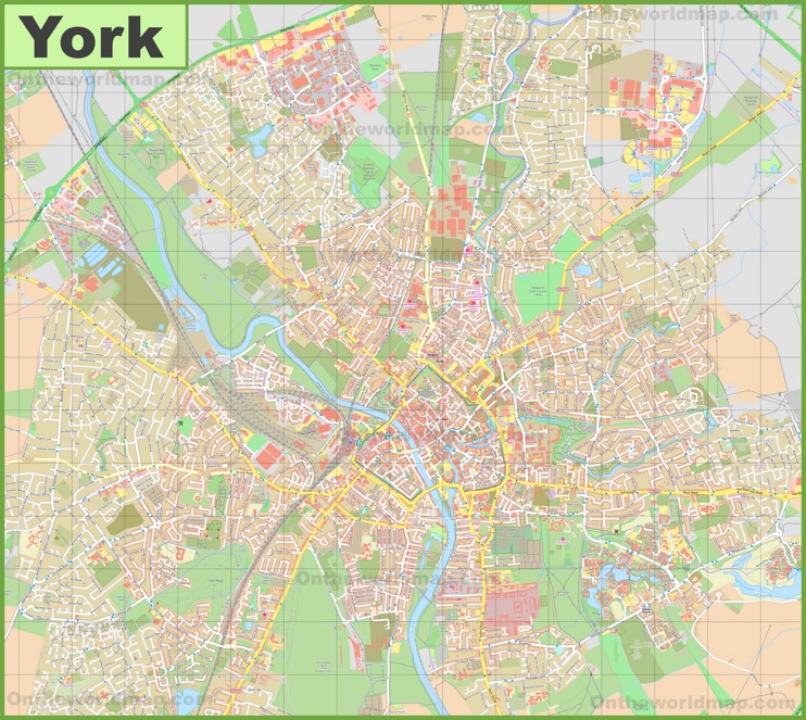 Detailed map of York