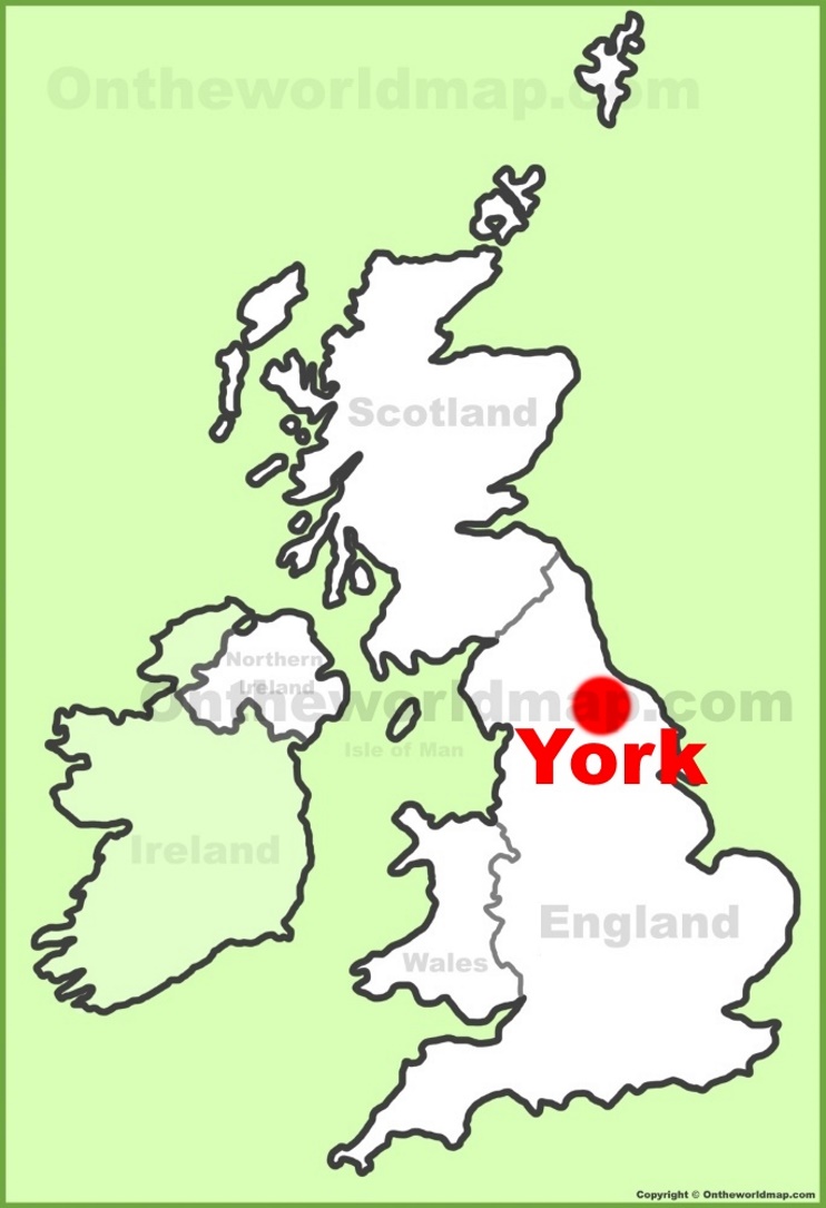 York location on the UK Map