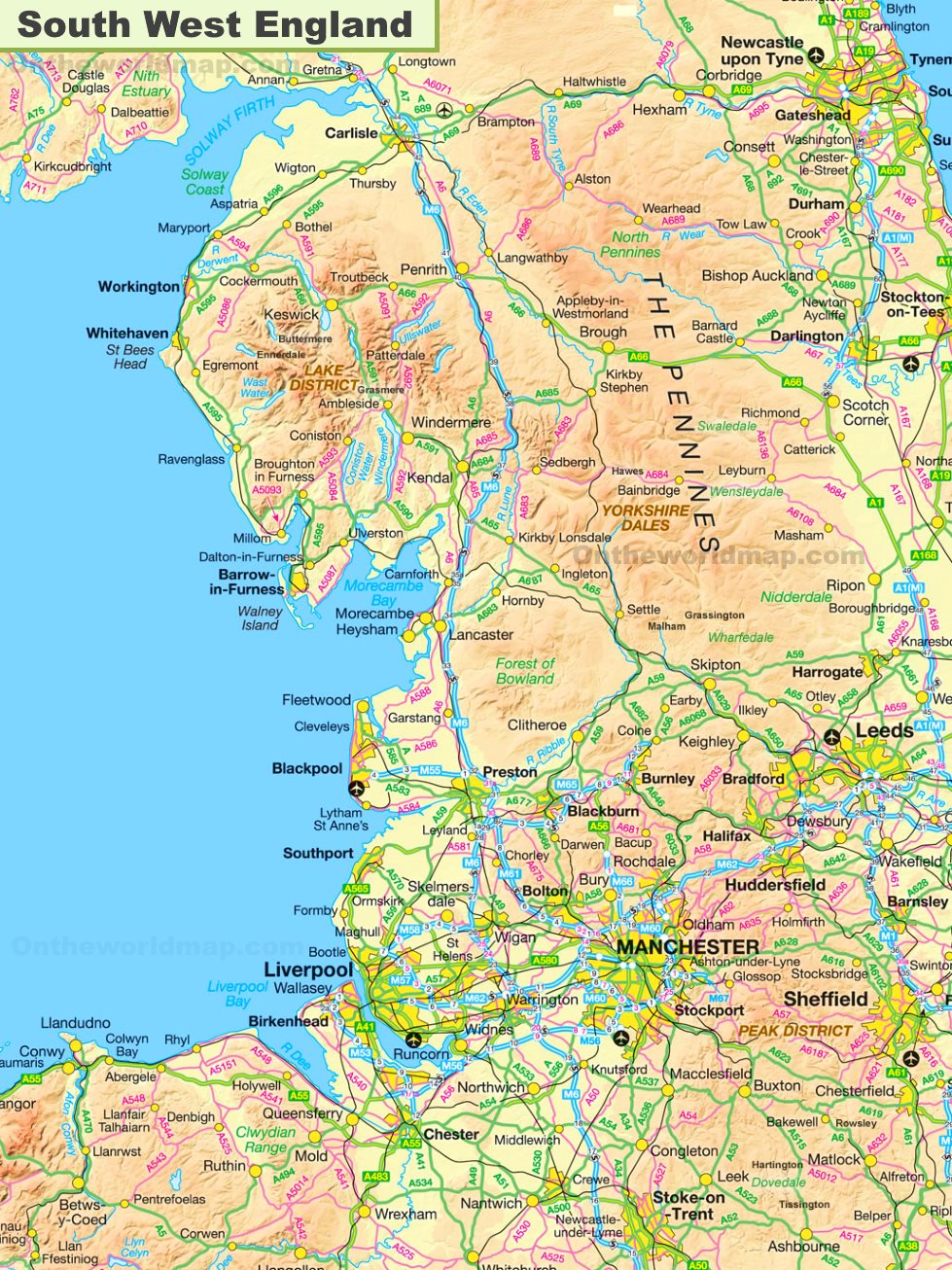 North West England Map