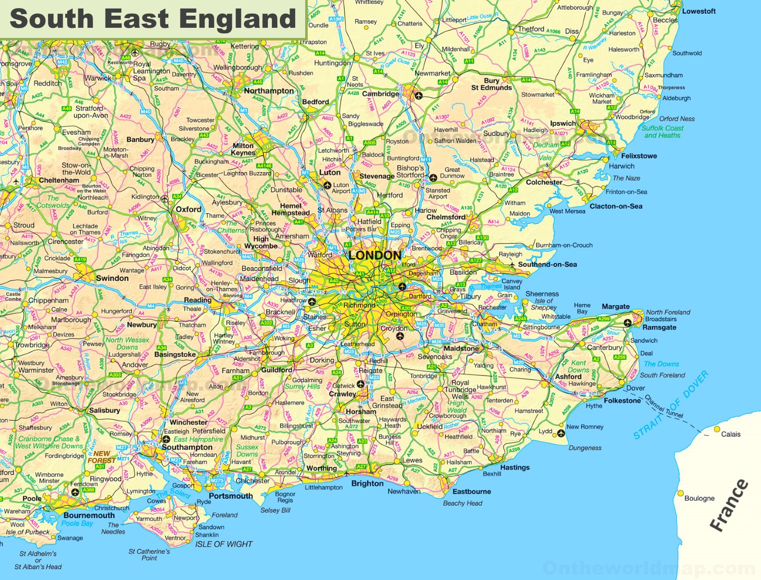 Map Of South East England