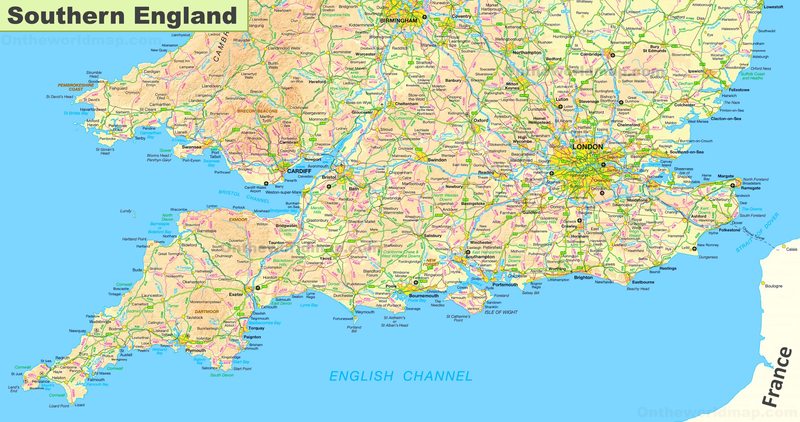 map of southern england and northern france Map Of Southern England map of southern england and northern france