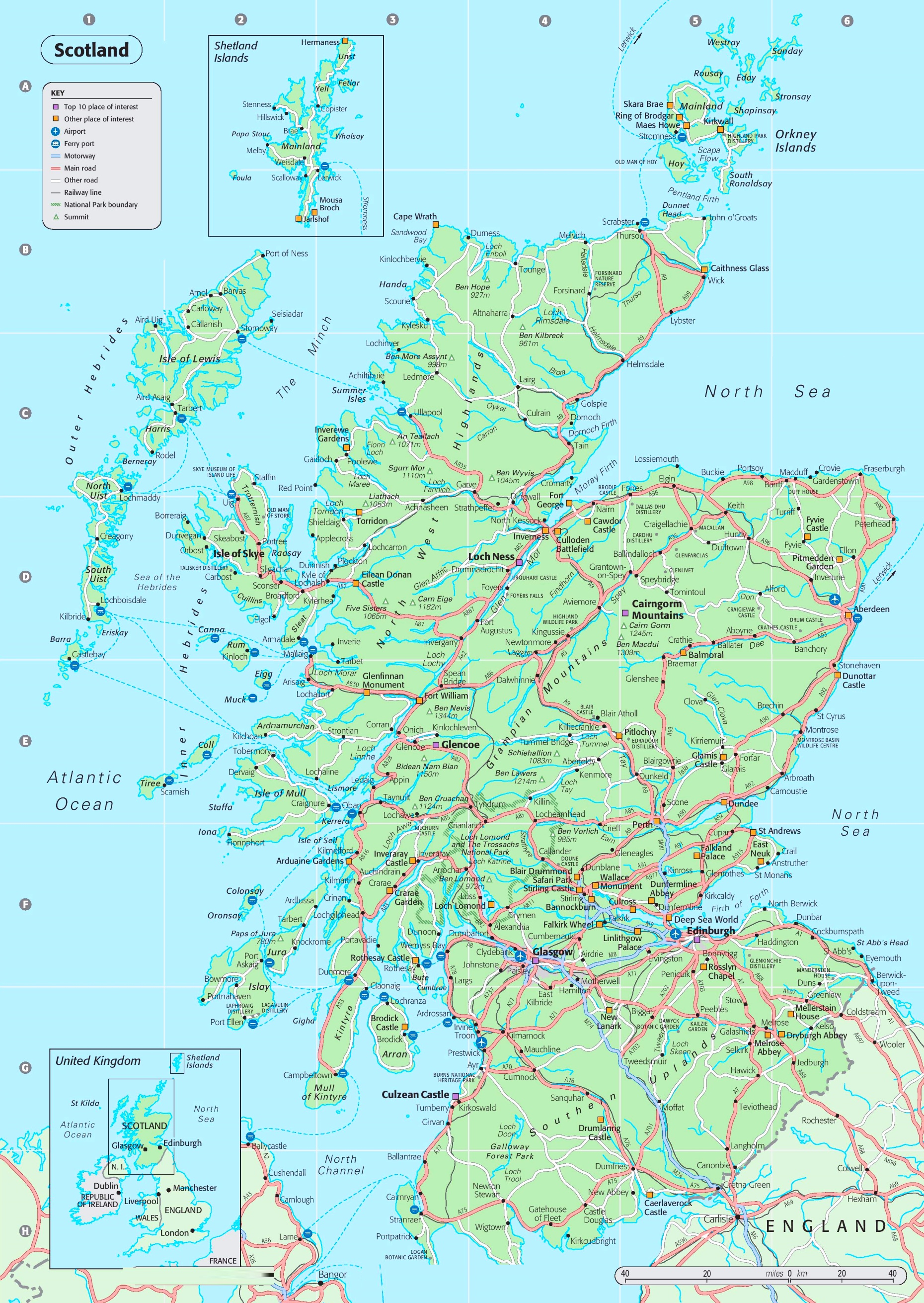 Detailed Map of Scotland