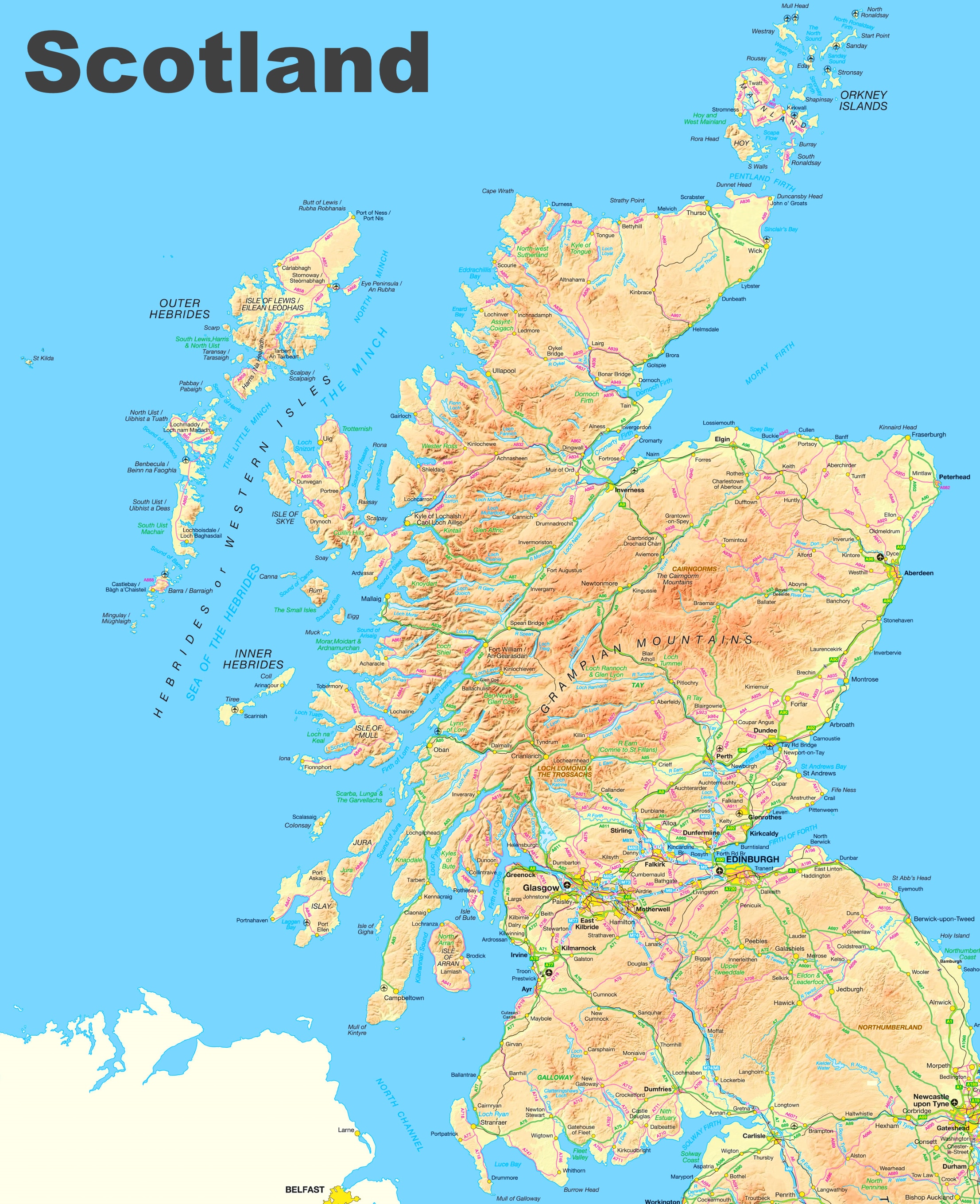 Printable Scotland Map Printable Scotland Map