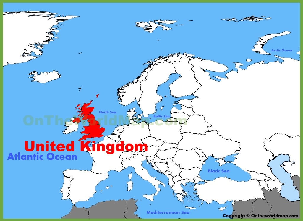 Uk Location On The Europe Map