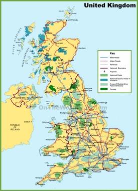 UK national parks map