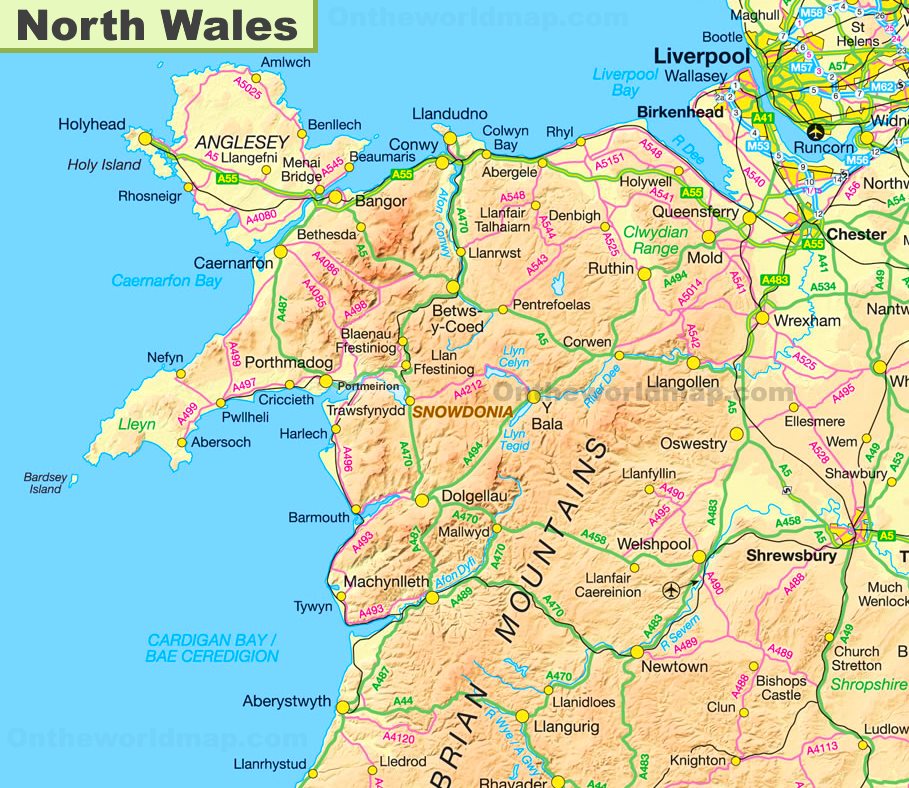 Map Of North Wales