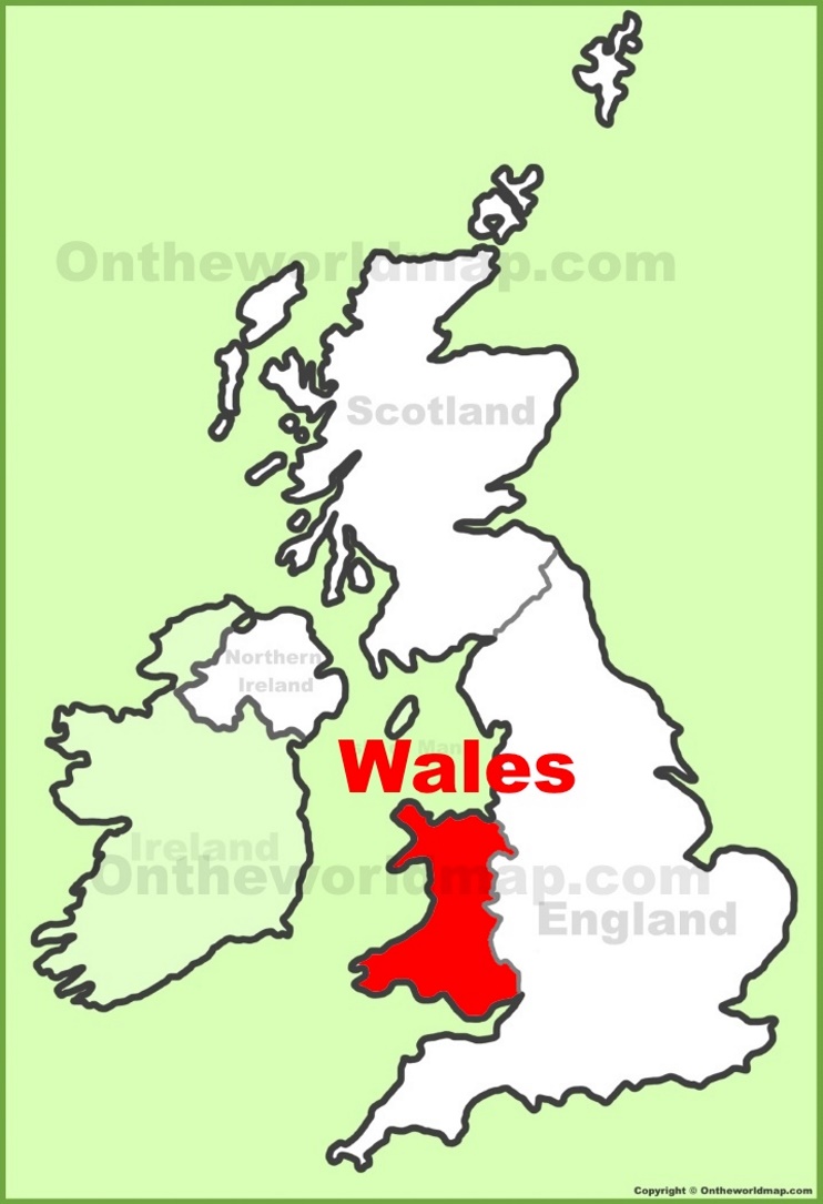 Wales Location On The Uk Map