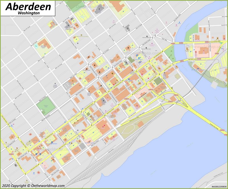 Aberdeen WA Downtown Map