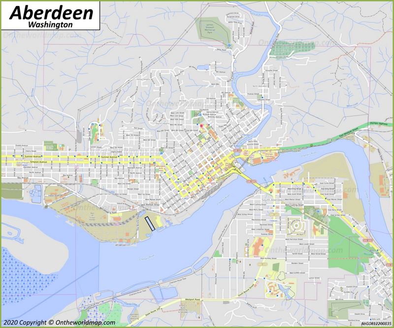 Map of Aberdeen WA