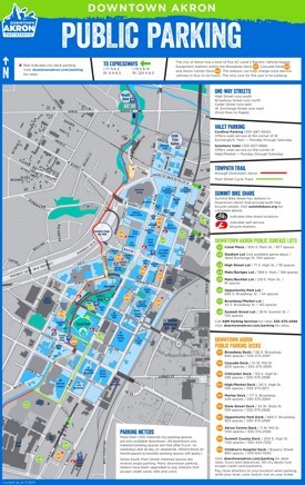 Akron downtown parking map
